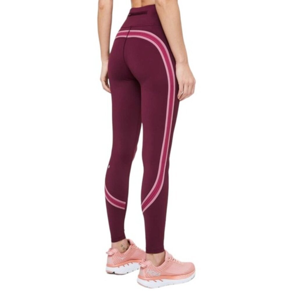 Lululemon Run Crew Tight *28"Deep Ruby / Star Ruby / Figue size 10